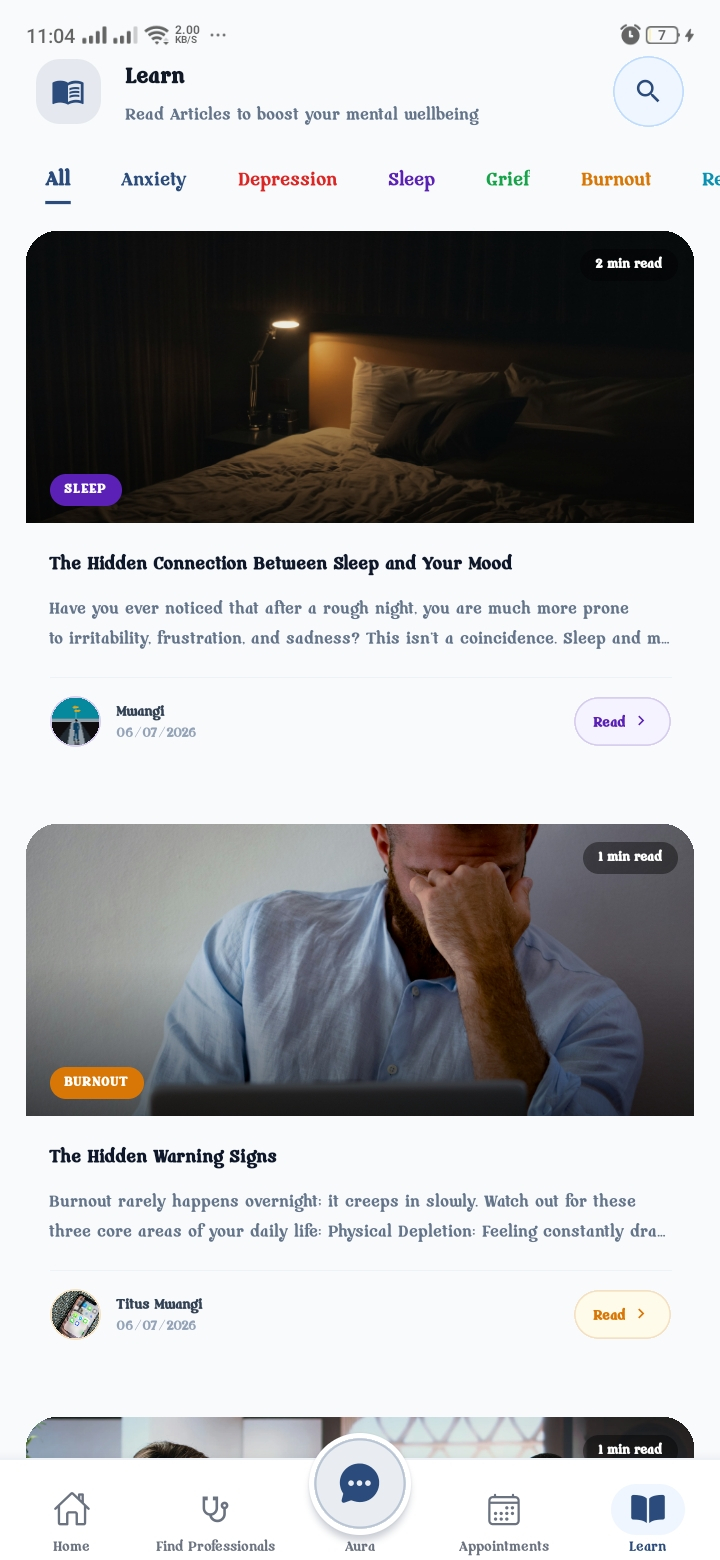 Learn from trusted resources — Learn articles screen